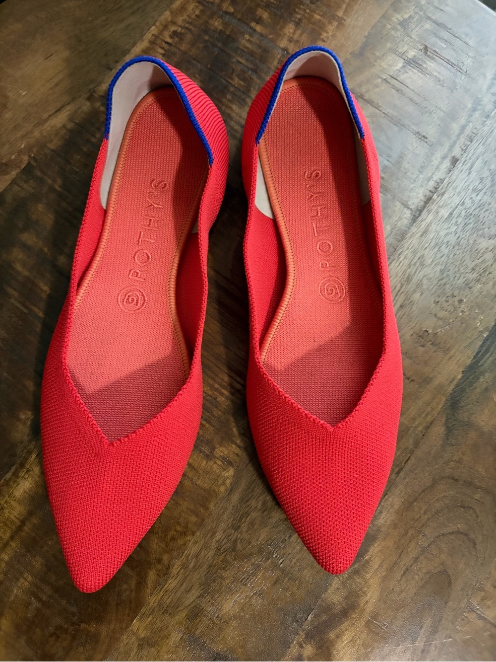 Rothy's Women's Pointed Chili Red Toe Flats Loafers Shoes Size 9
